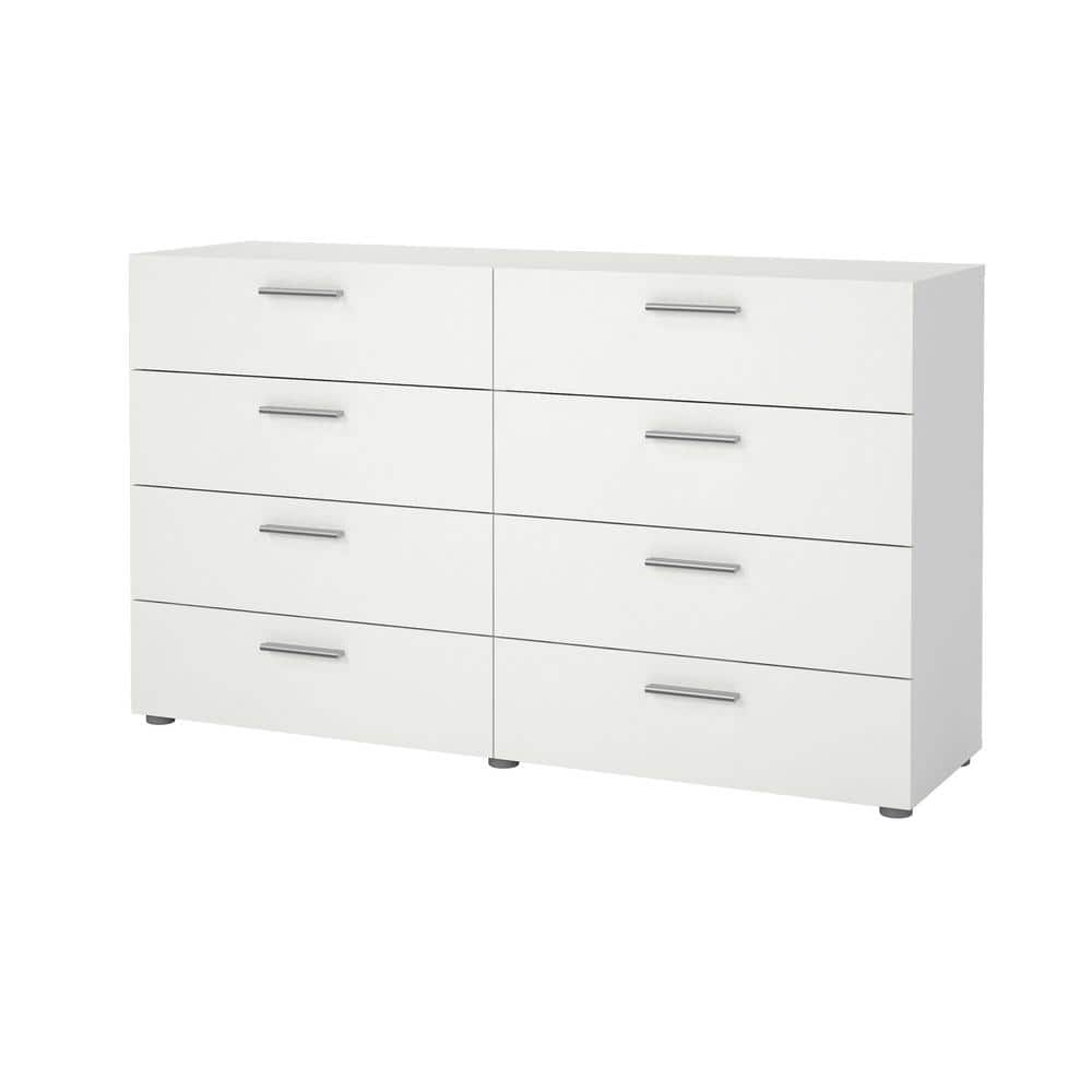 Tvilum Loft 8 Drawer Double Dresser for Adults, White