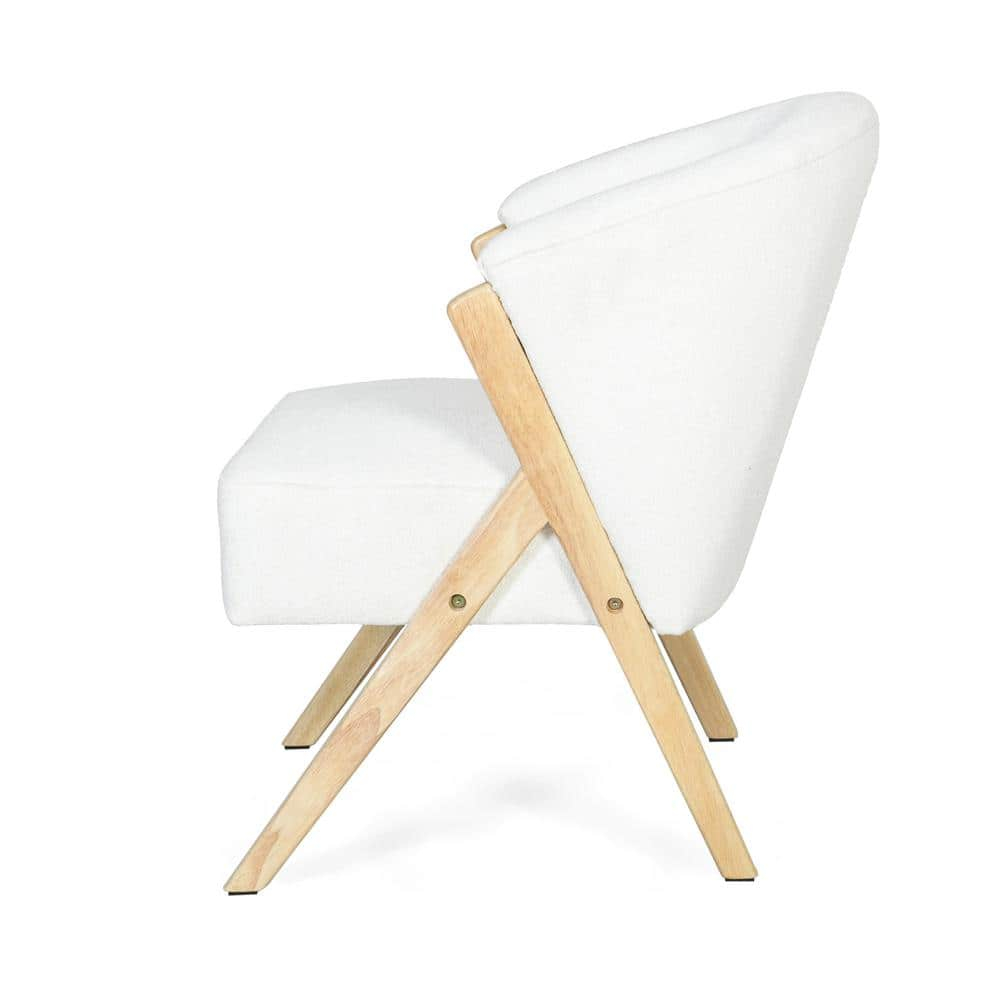 GDF Studio Innovative Modern Accent Chair with Curved Backrest, White