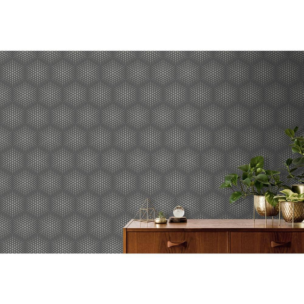 Advantage Milo Dark Grey Bubble Geometric Wallpaper