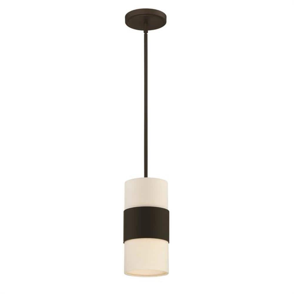 Grayson Dark Bronze Mini Pendant with Silk Shade