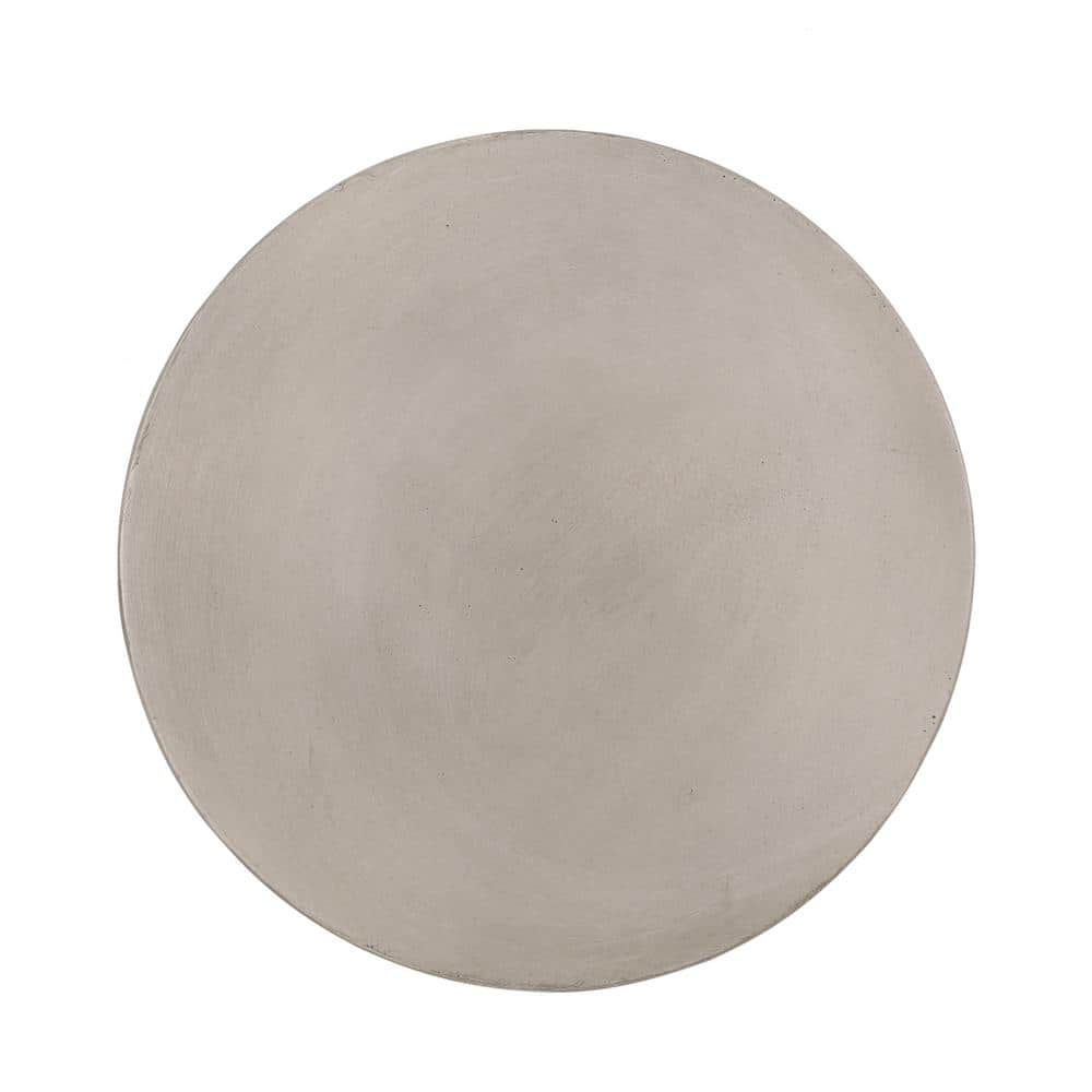 Noble House Massey Outdoor Cylindrical Concrete Stone Side Table in Light Gray