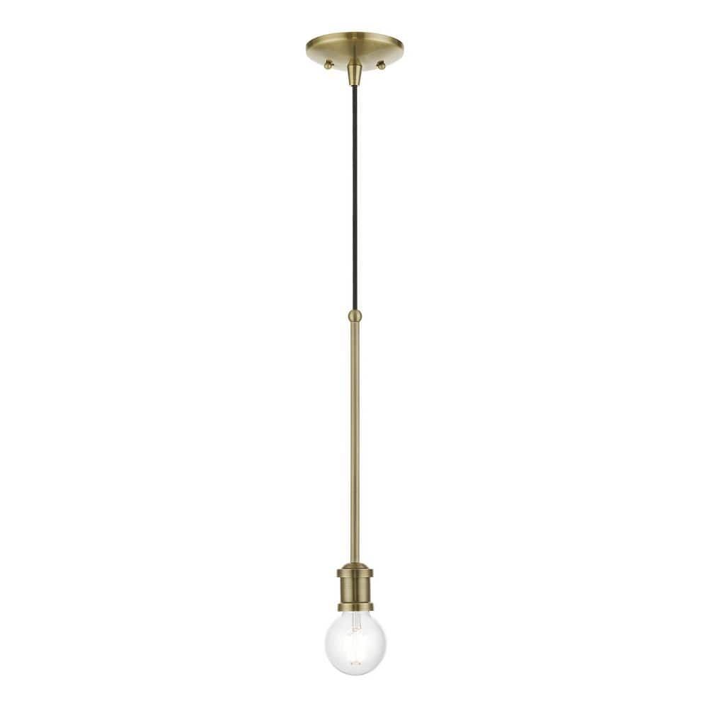 Livex Lighting Lansdale 1 - Light Pendant in  Antique Brass