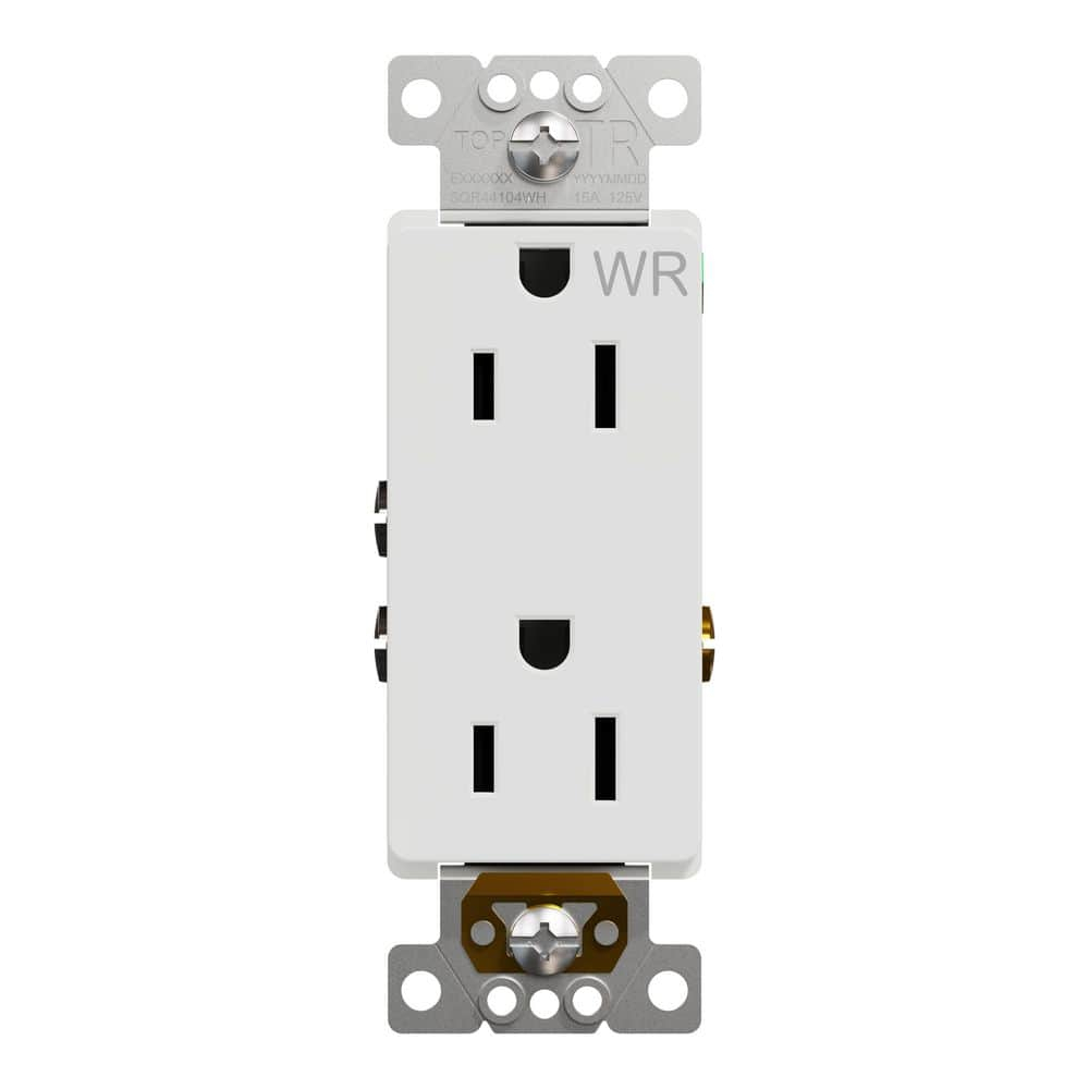 X Series 15-Amp White Tamper Resistant Decorator Outlet