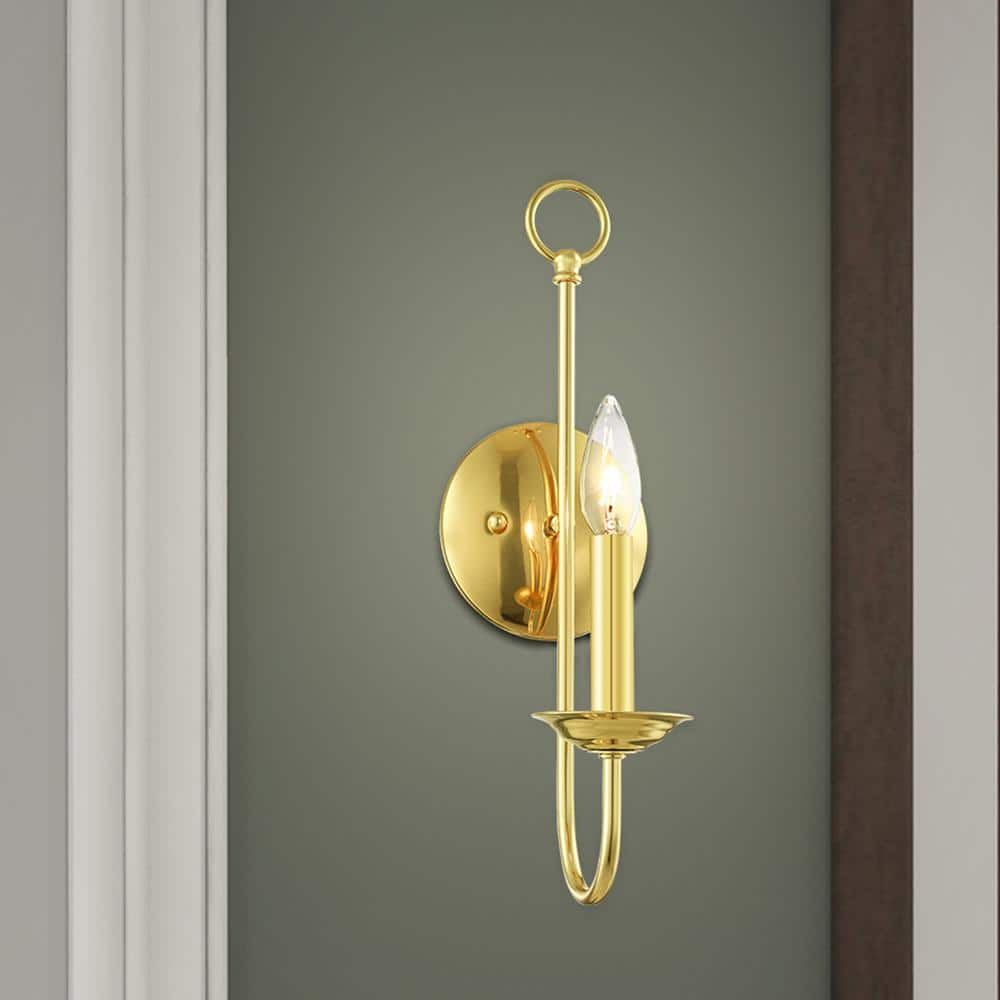 Livex Lighting Estate 1 - Light Wall Light in  Polished Brass