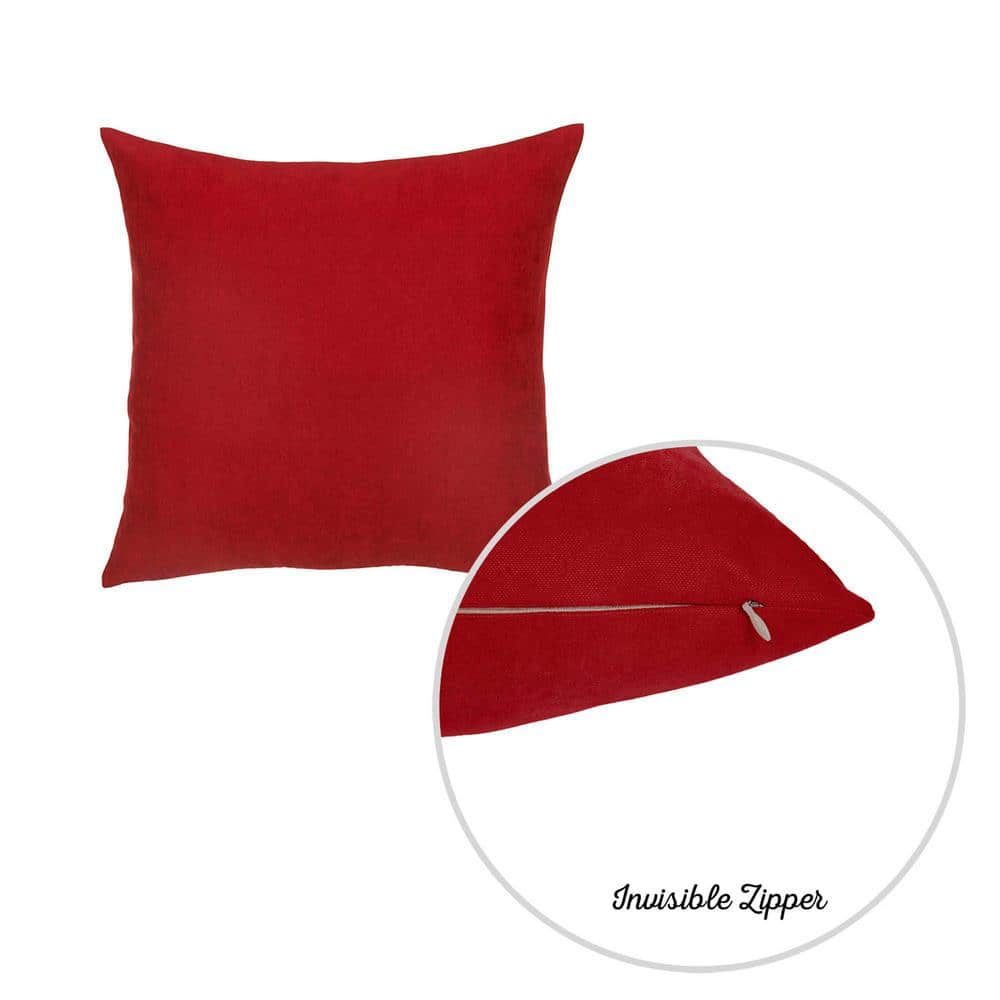 MIKE & Co. NEW YORK Honey Set of 4 Decorative Throw Pillow Cover Solid Color Red 16" x 16"