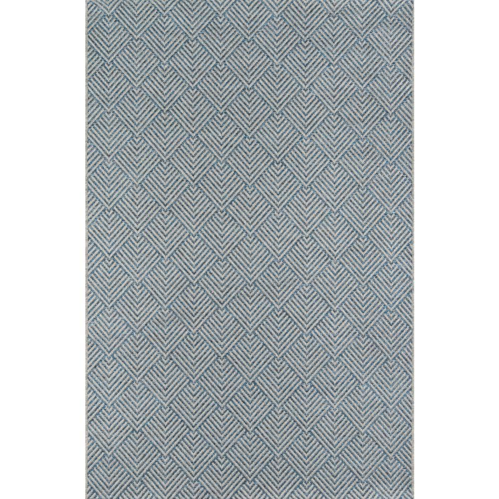 Momeni Como Polypropylene Machine Made Blue Indoor Outdoor Rug 6'7" X 9'6"