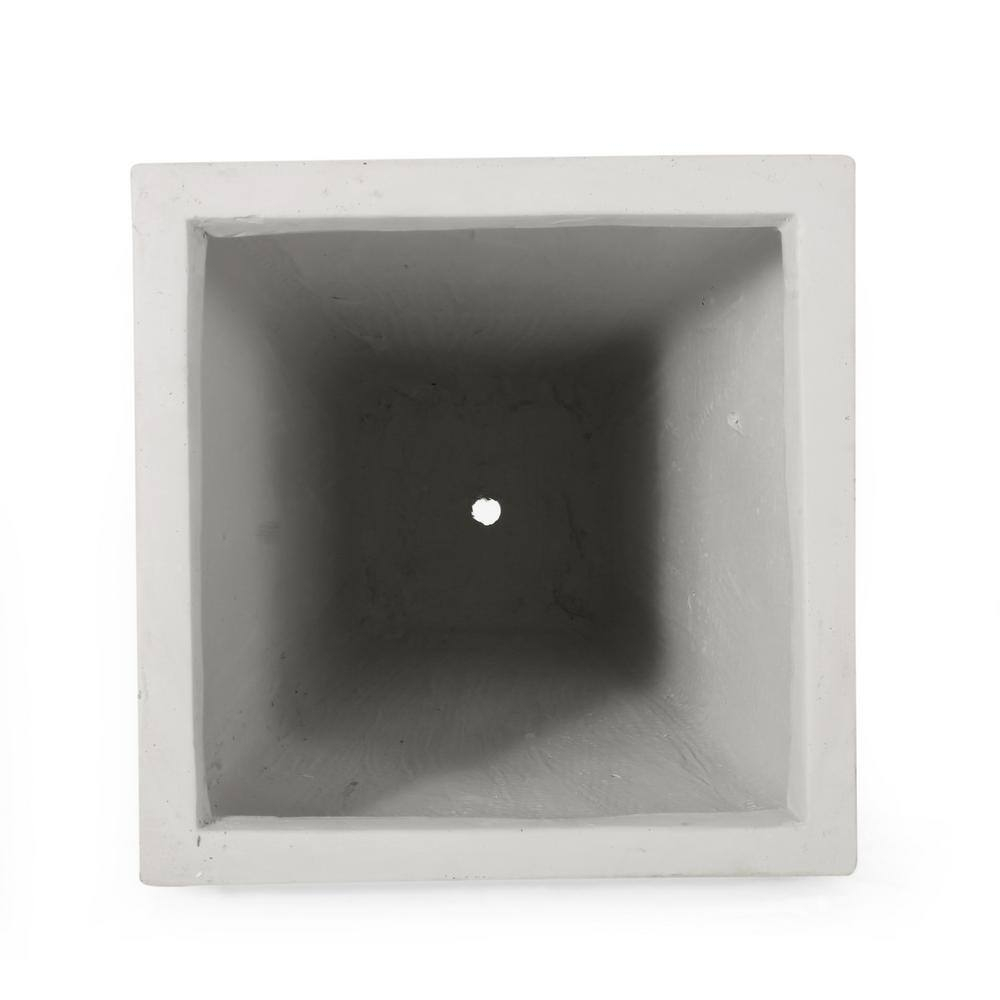 Ella Small Matte White Concrete Outdoor Patio Planter