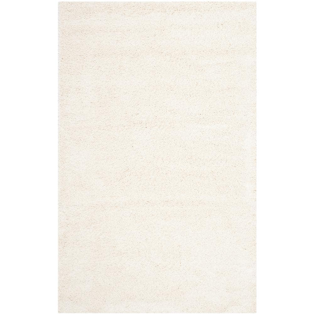 SAFAVIEH Milan Harlow Solid Plush Shag Area Rug, Ivory, 10' x 14'