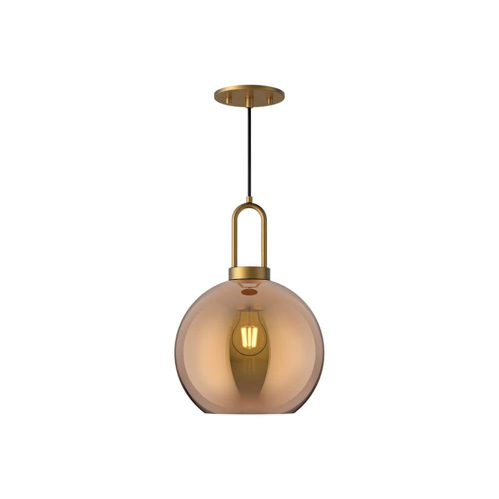 Soji Mini Globe Pendant Light in Aged Gold and Brushed Nickel