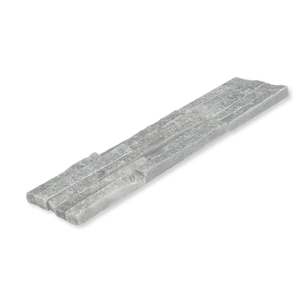 Slender Strip Corner 3in.x12in. Split Face Marble Wall Tile