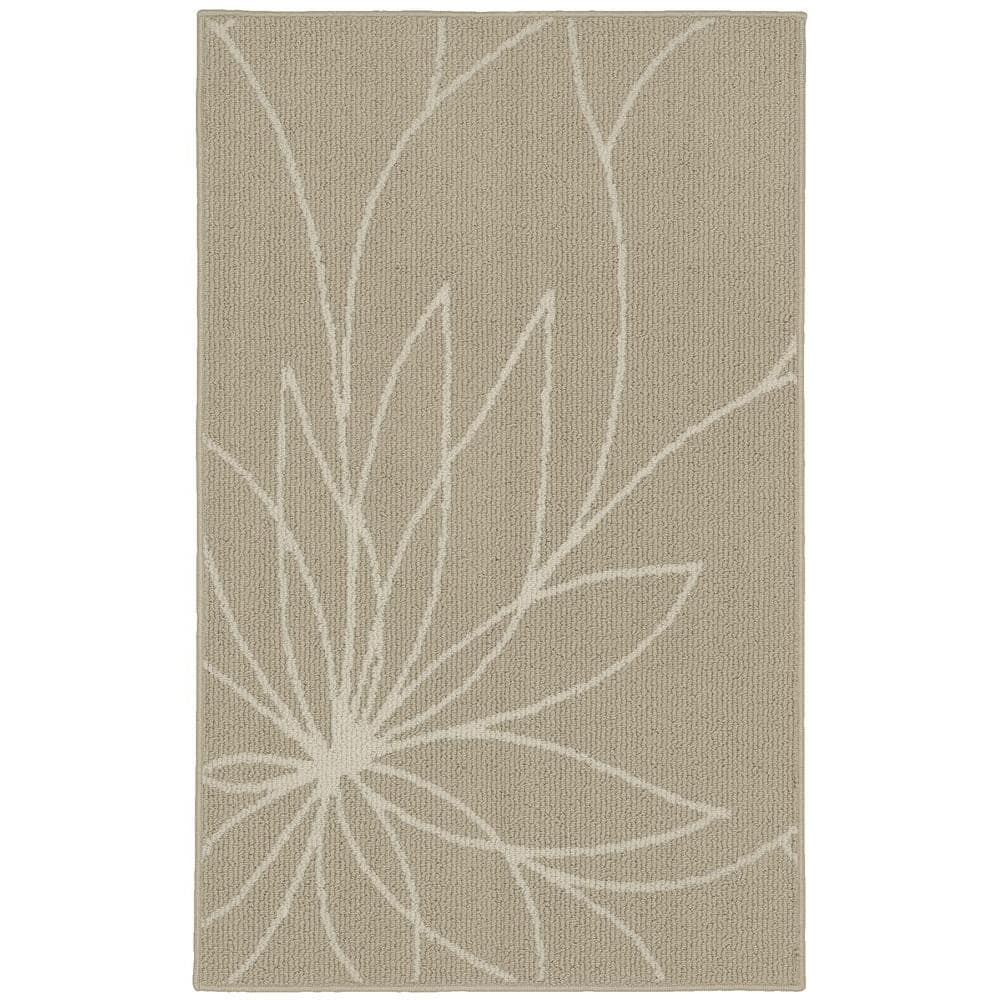 Garland Rug Grand Floral Tan/Ivory Indoor Accent Rug, 30" x 46"