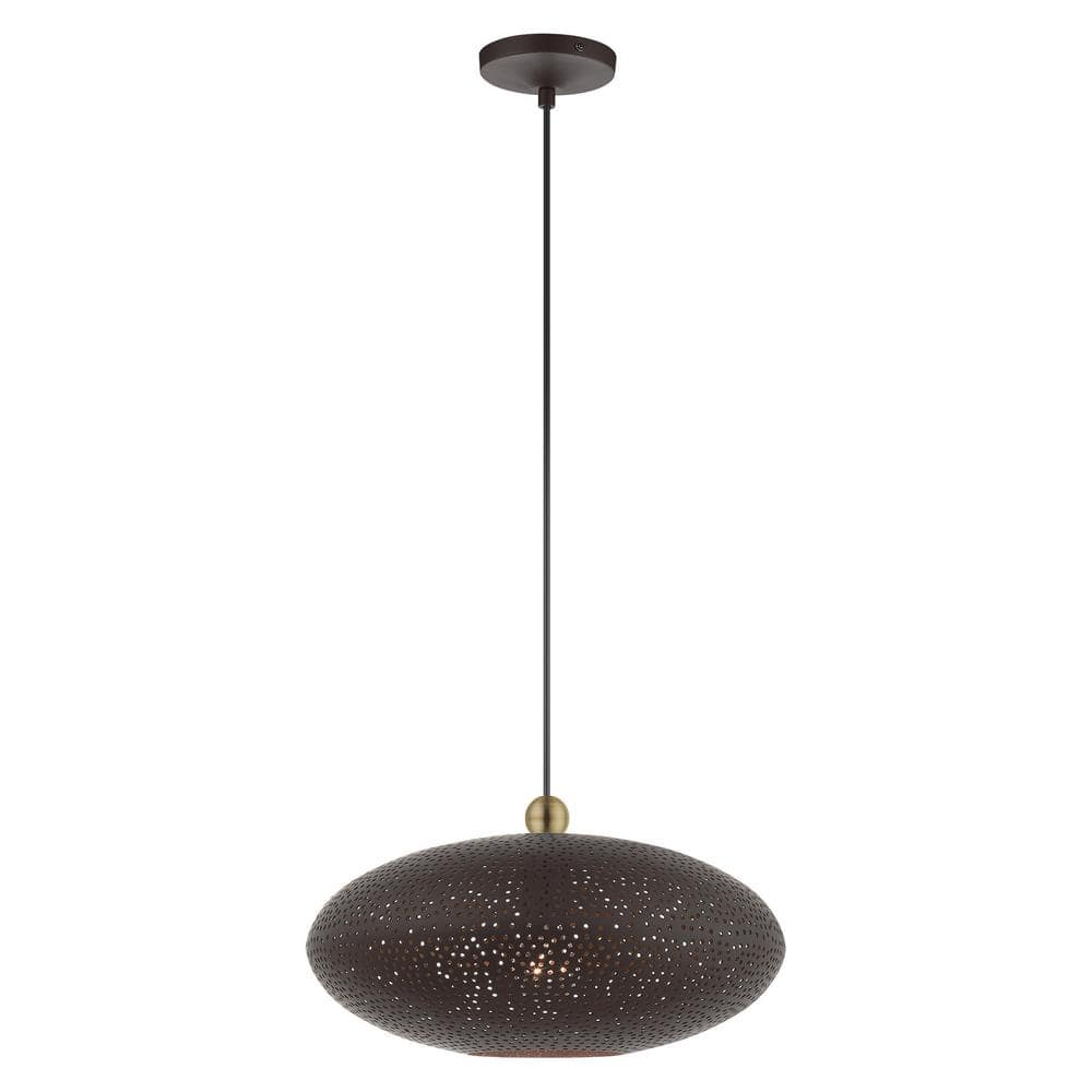 Dublin 16" Wide Bronze Metal Oval Pendant Light