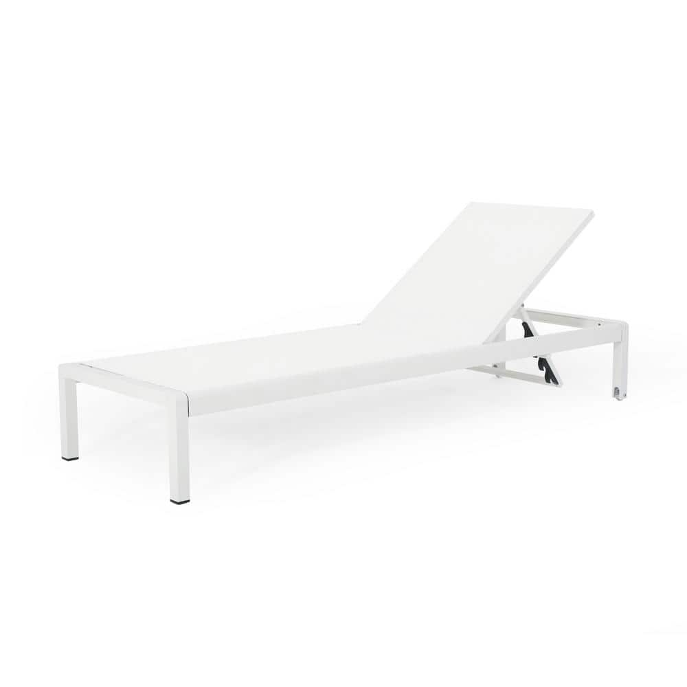 Noble House Cape Coral Outdoor Chaise Lounge White