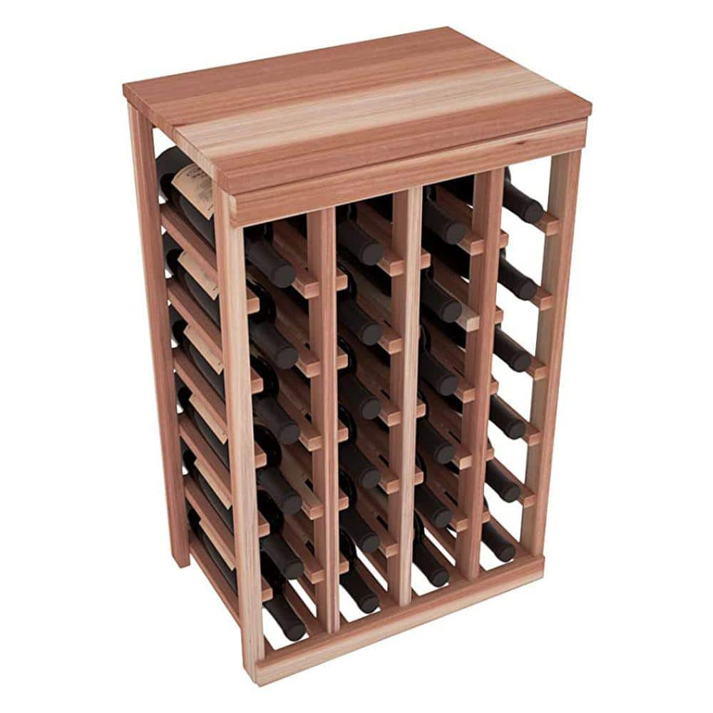 Unstained America Redwood 24-Bottle Table Top Wine Racks