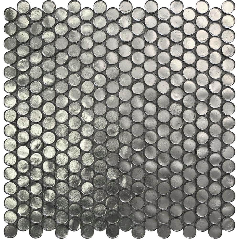 Glass Penny Round Mosaic Tile - 12.2" X 12.2" Sheet For Kitchen, Bathroom Or Wall Panel (10-Pack)