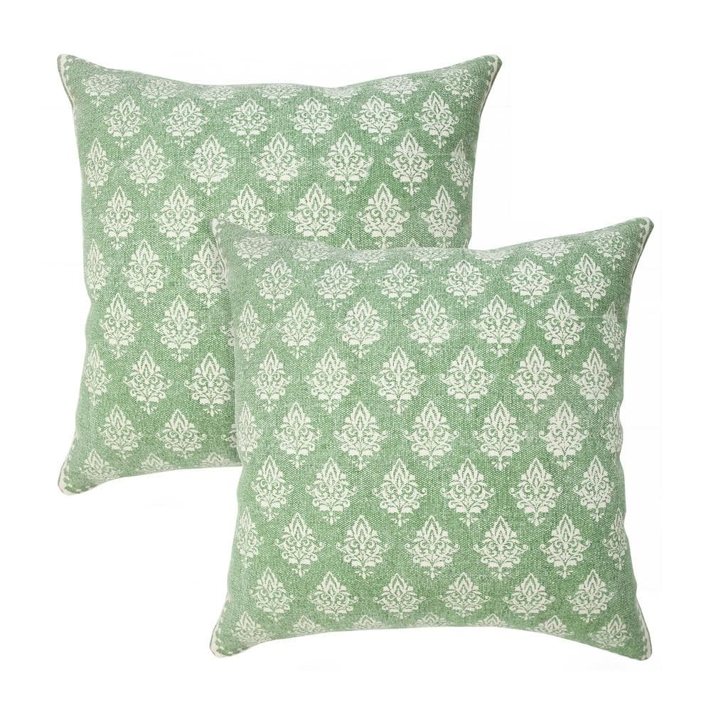 Classic Damask Stonewashed Handmade Cotton Throw Pillow Set