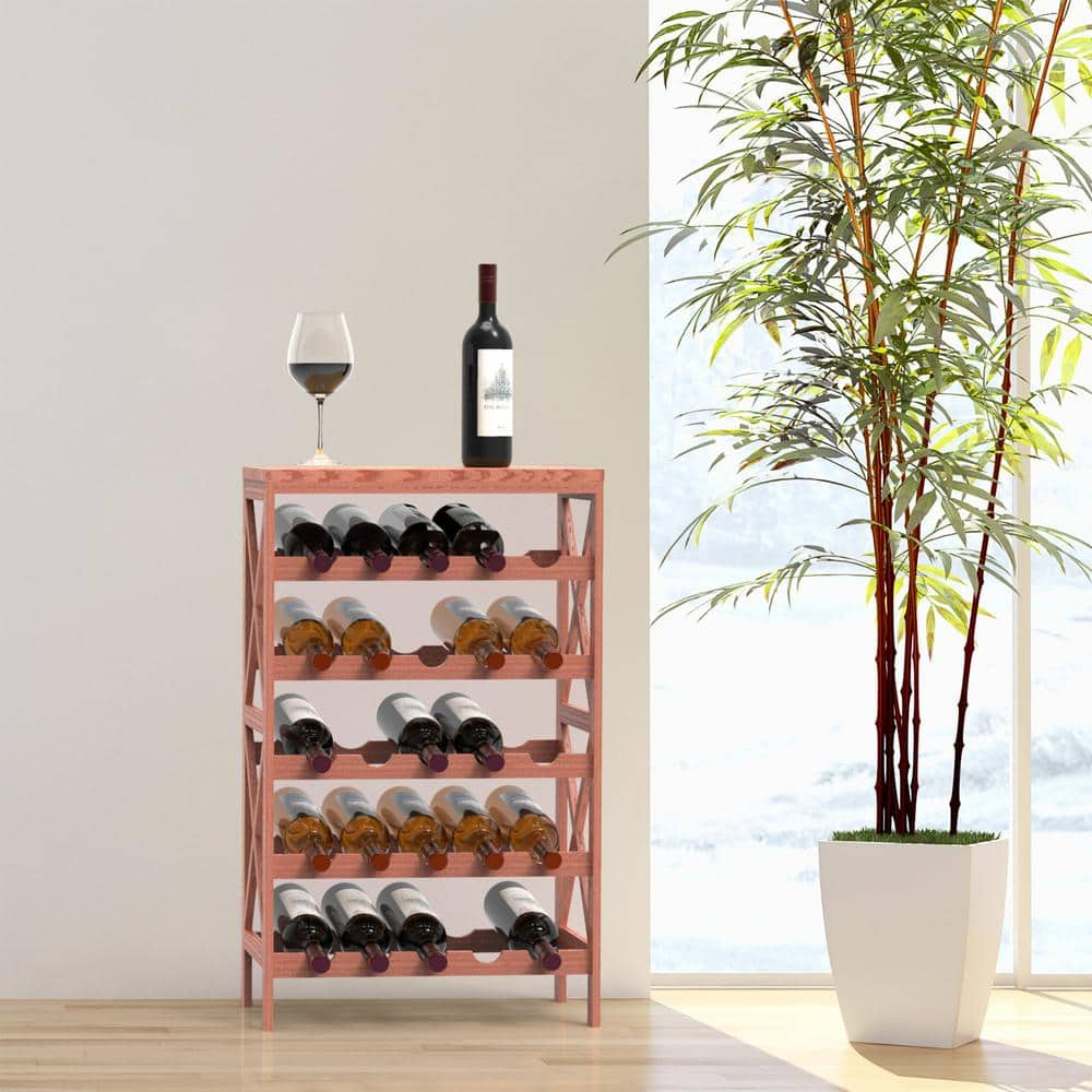 Lavish Home 25-Bottle Freestanding Wine Rack Bottle Holder with Tabletop