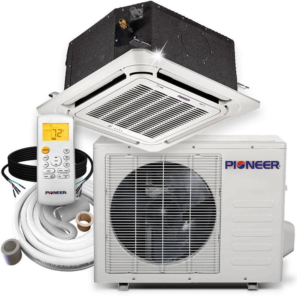 Pioneer 24,000 BTU White Ceiling Mount Cassette Mini Split Heat Pump