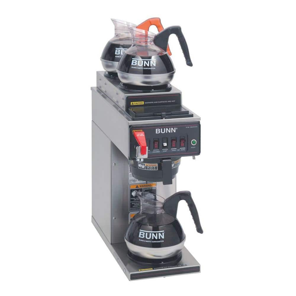 BUNN CWTF15-3 2U/1L, 12-Cup Automatic Commercial Coffee Brewer, 3 Warmers