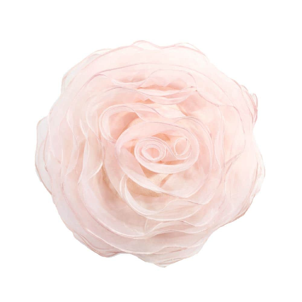 Lush Decor 17 in x 17 in Pink Ruffle Polyester Decorative Pillow