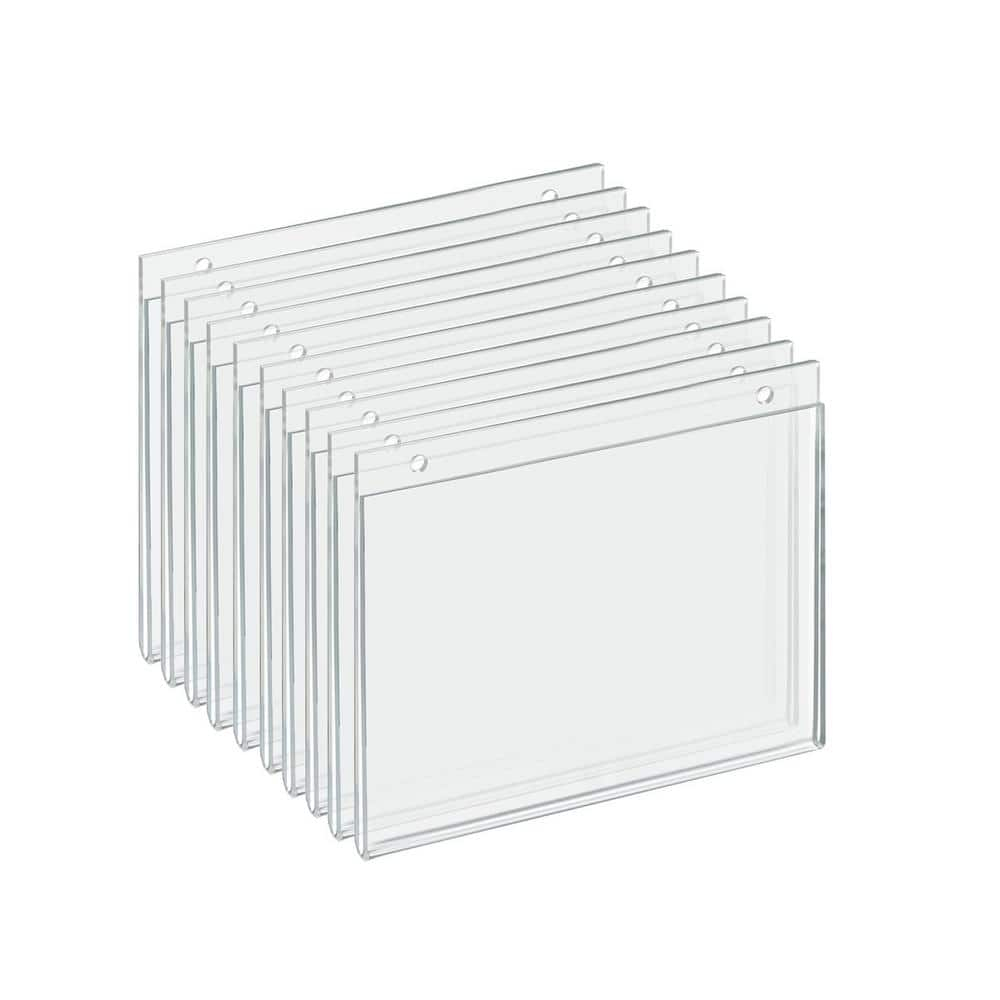 Azar Displays Clear Acrylic Wall Hanging Frame 7" Wide x 5'' High - Horizontal/Landscape, 10-Pack (Set of 10)