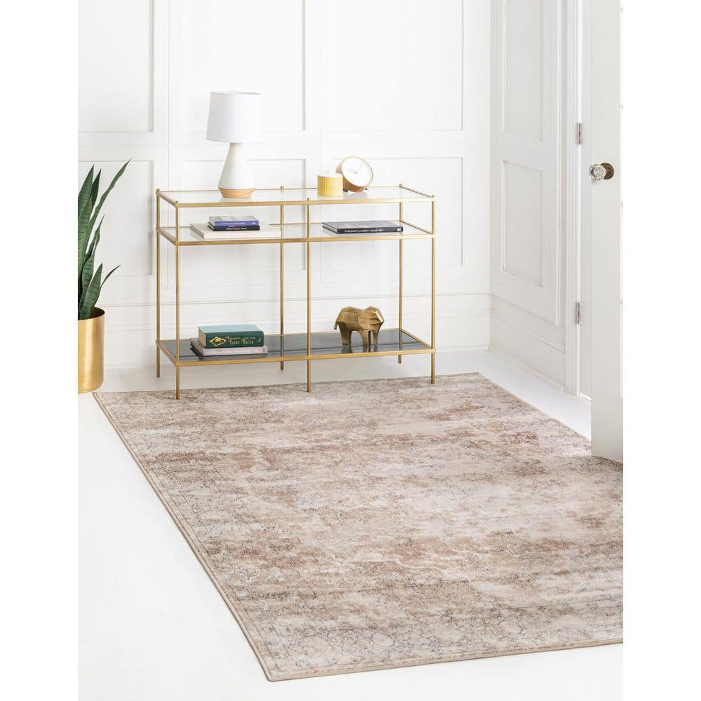 Cozy Haven Geometric Gray & Ivory 8' x 10' Synthetic Rug