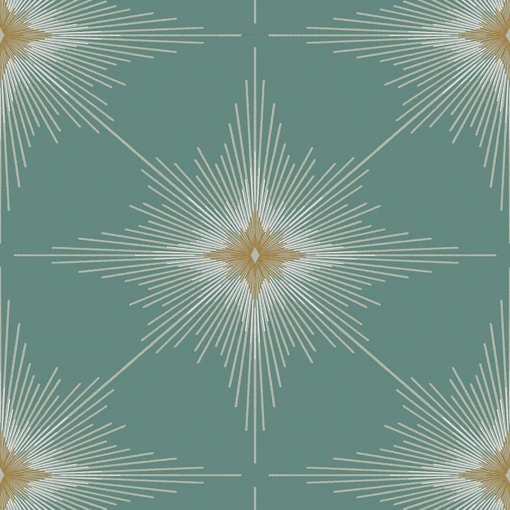 Seabreeze Blue Green Vinyl Geometric Peel and Stick Wallpaper