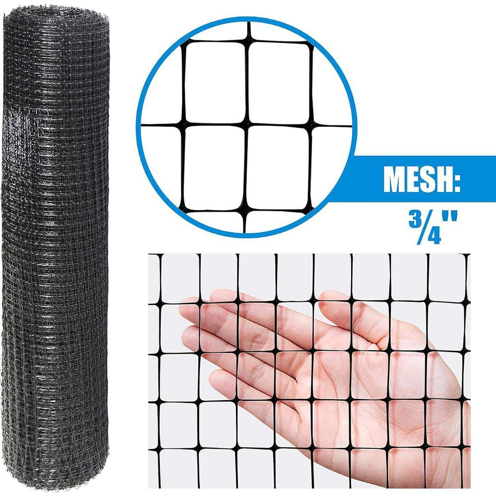 Fencer Wire 7 ft. x 100 ft. Garden & Plant Protective Netting with 3/4" Mesh, Reusable & Doesn't Tangle, Protection Against Bird, Deer and Other Animals, Multiple Choices Available