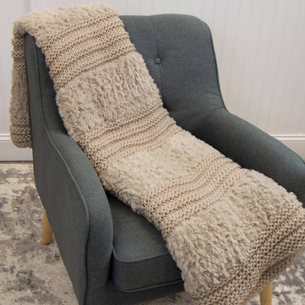 Donna Sharp Plush Knit Throw Taupe
