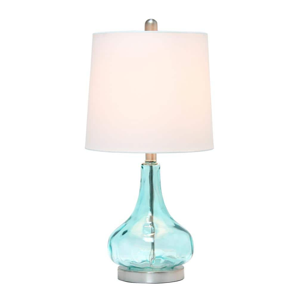 Elegant Designs Clear Glass Table Lamp, Blue