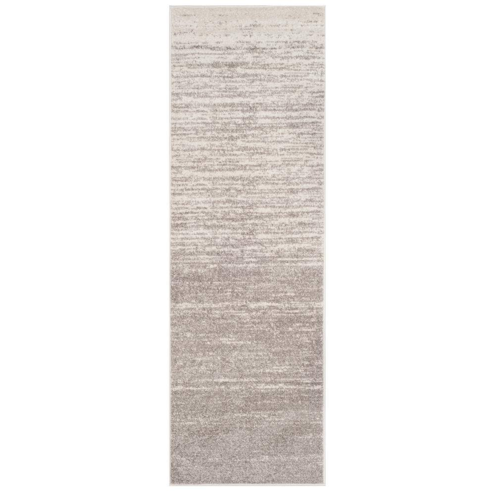 SAFAVIEH Adirondack Esmond Striped Runner Rug, Light Grey/Grey, 2'6" x 6'