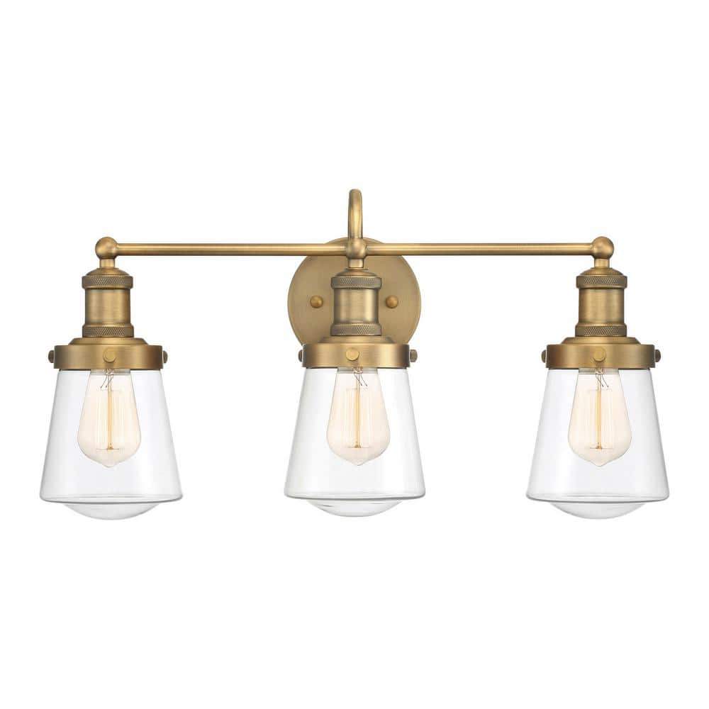 Designers Fountain Taylor 3 Light Old Satin Brass Bathroom Vanity Light Fixture, 69503-OSB