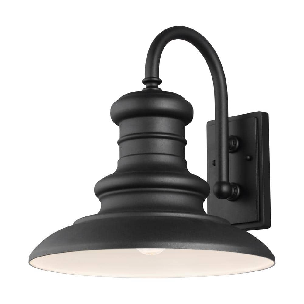 Generation Lighting Redding Station 1 -Light 15.63-in H Black Hardwired Outdoor Wall Light