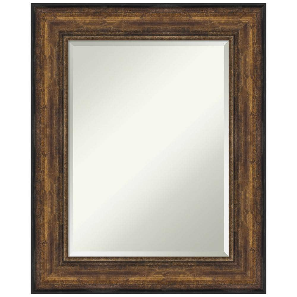 Medium Rectangle Bronze Bronze/Copper Metallic Beveled Glass Modern Mirror (31.5 in. H x 25.5 in. W)