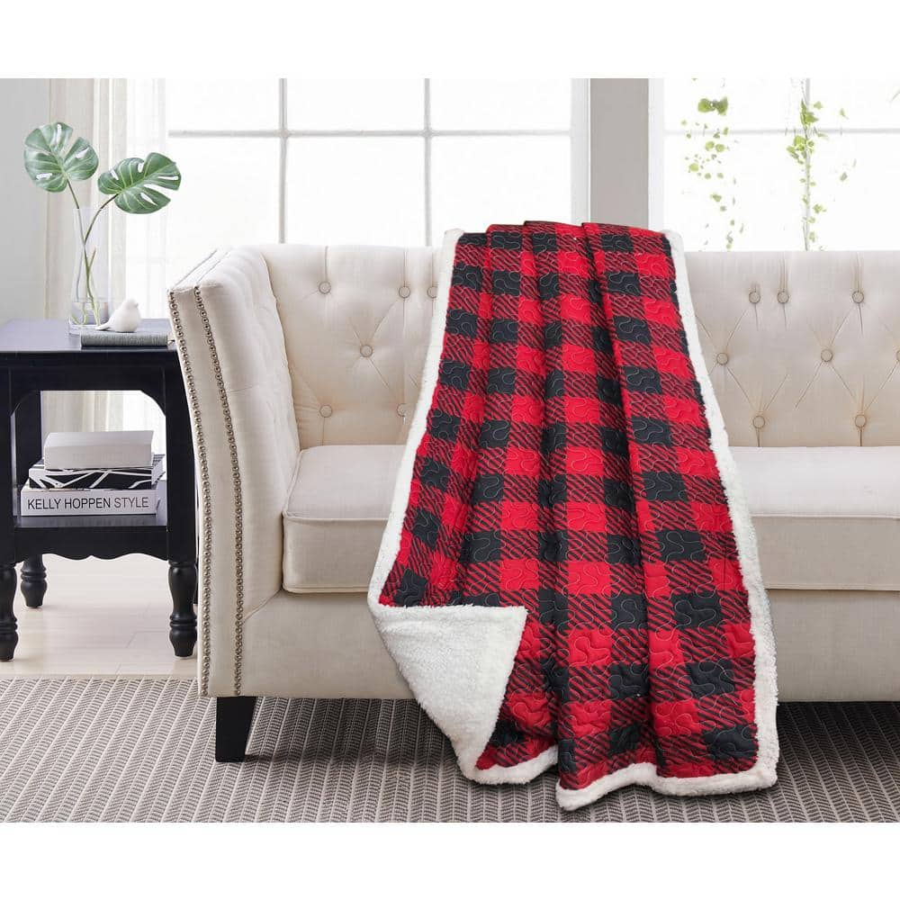 Canyon Plaid Sherpa Throw