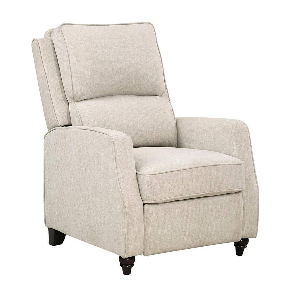 Lexicon Loveland Upholstered Fabric Push Back Recliner in Beige