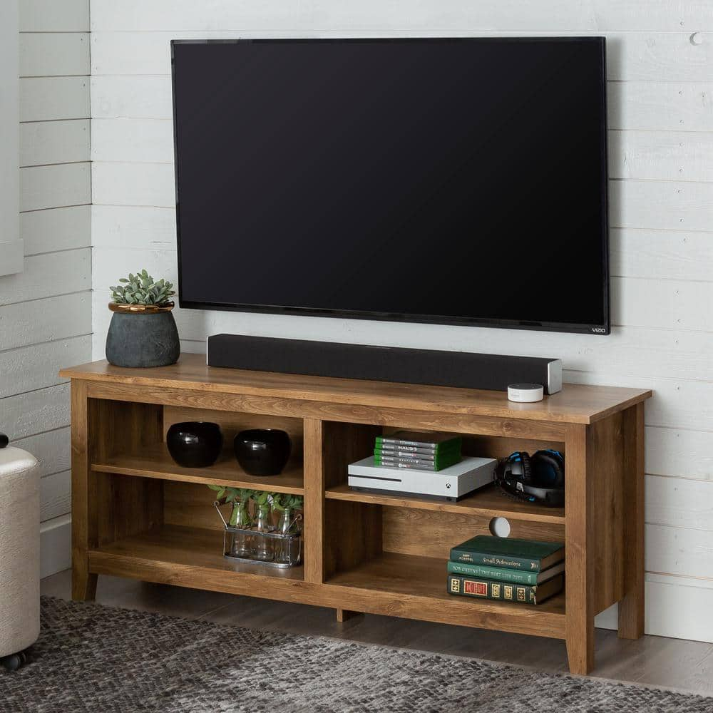 Walker Edison Wood TV Stand for TVs up to 64" - Barnwood
