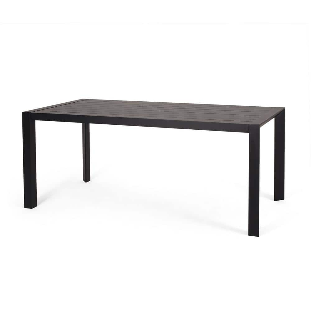 Combes Aluminum Outdoor Dining Table, Black