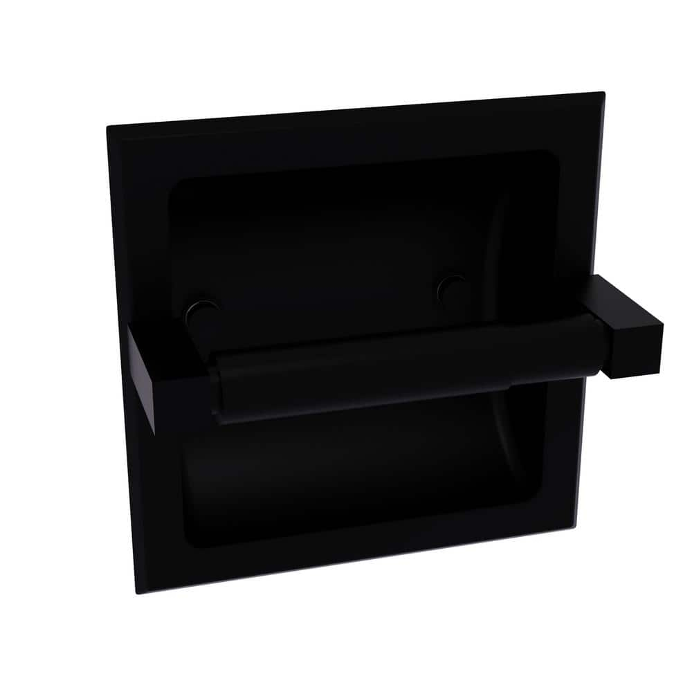 Montero Collection Recessed Toilet Paper Holder in Matte Black