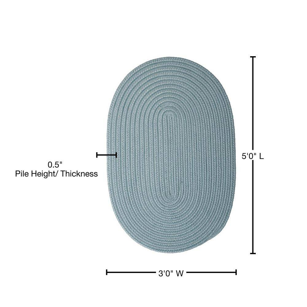 Trends Federal Blue 3 ft. x 5 ft. Oval Braided Area Rug
