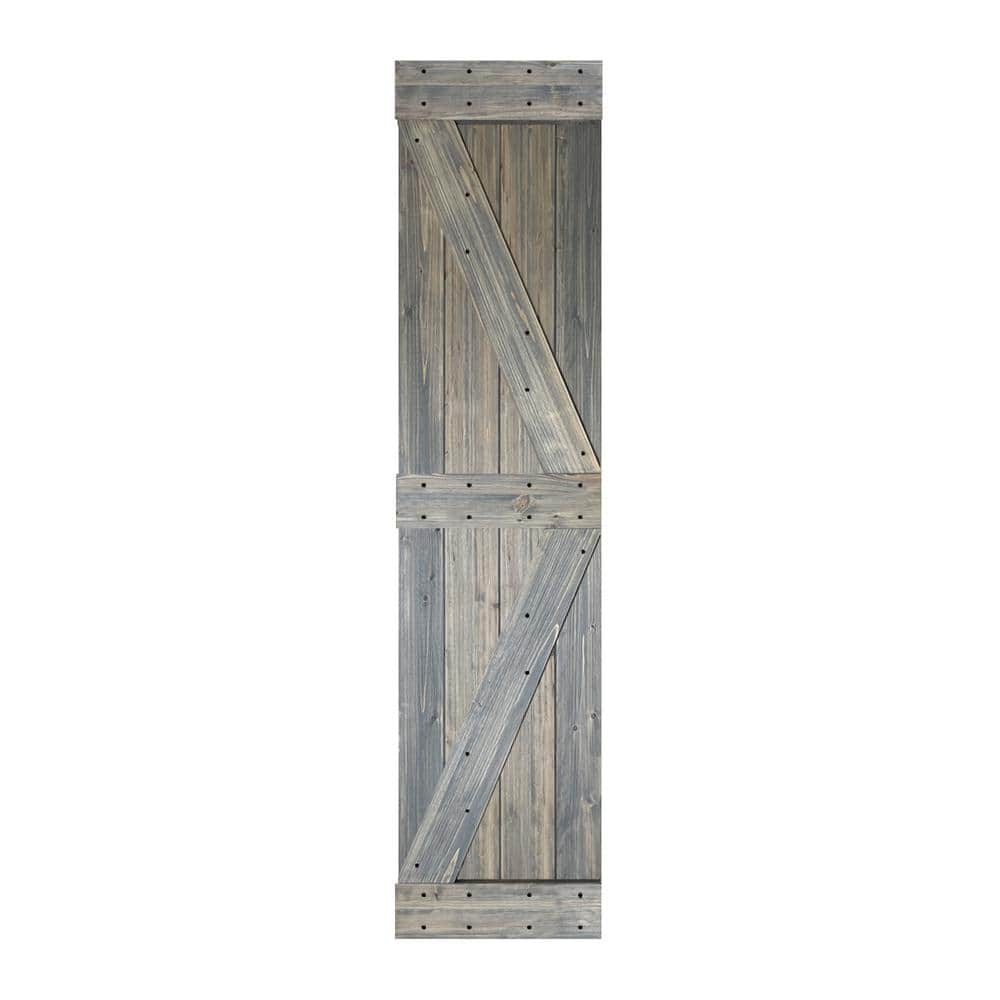 IsLife K Style Solid Wood Sliding Barn Door Without Hardware Kit (Door Slab Only) - Assembly Needed