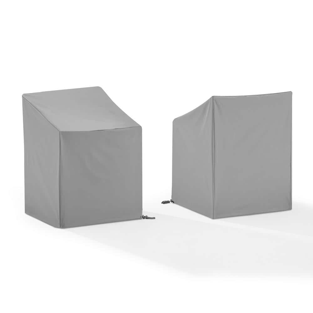 Crosley Furniture 2-Piece Vinyl Outdoor Arm Chair Furniture Cover Set in Gray