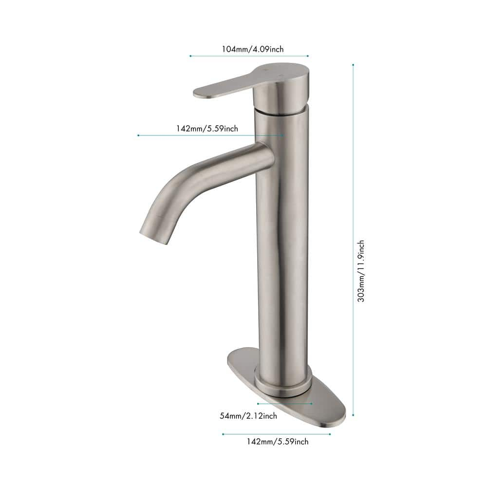 Bathroom Sink Vanity Faucet Single Handle Brushed Nickel Modern RV Faucet Deck Mount 1 Hole or 3 Holes