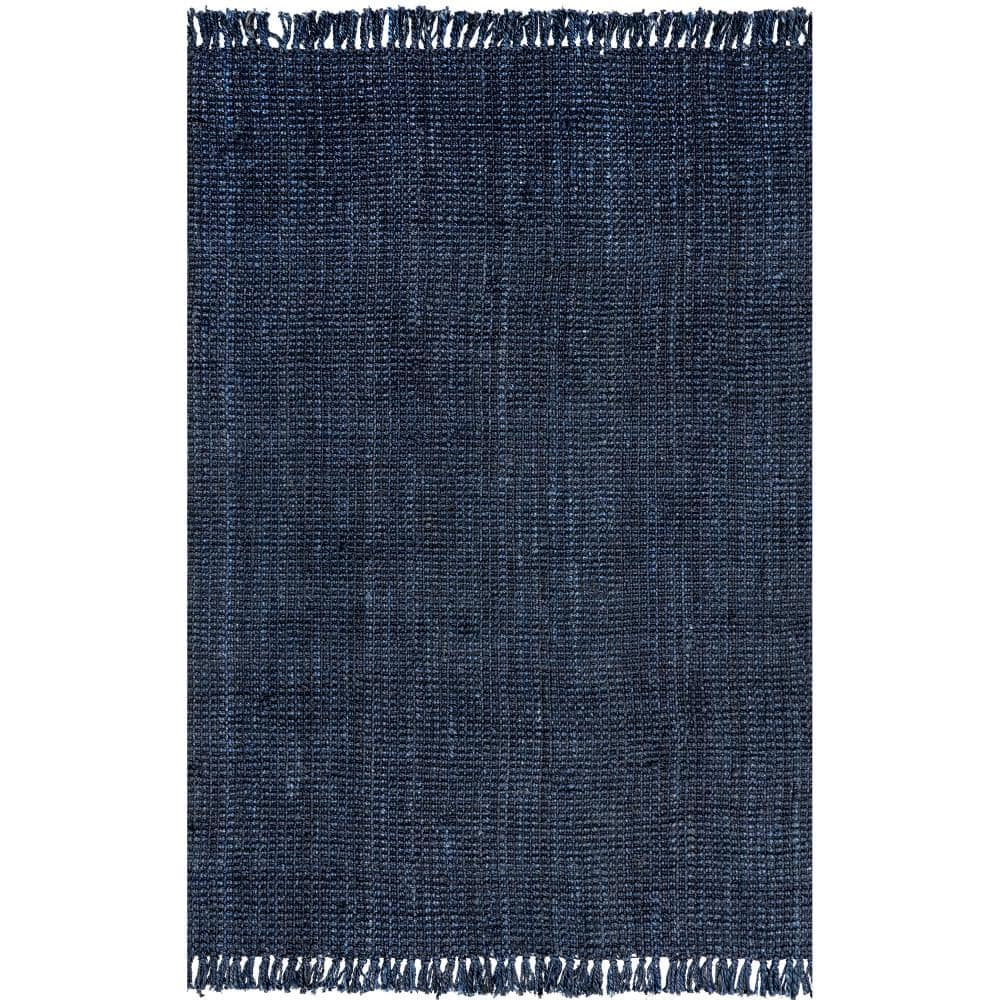 nuLOOM Daniela Chunky Jute Navy 3' x 5' Farmhouse Area Rug