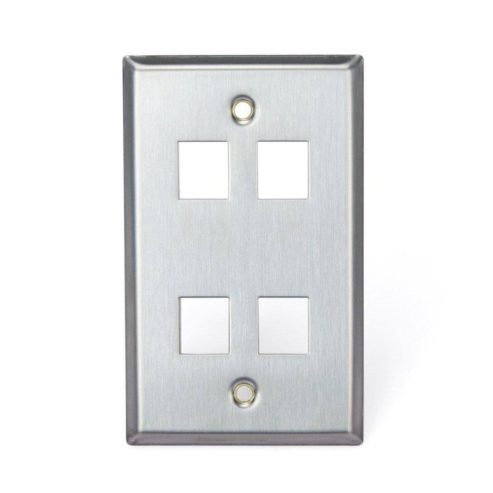 Stainless Steel 4-Port Keystone Mounting Plate