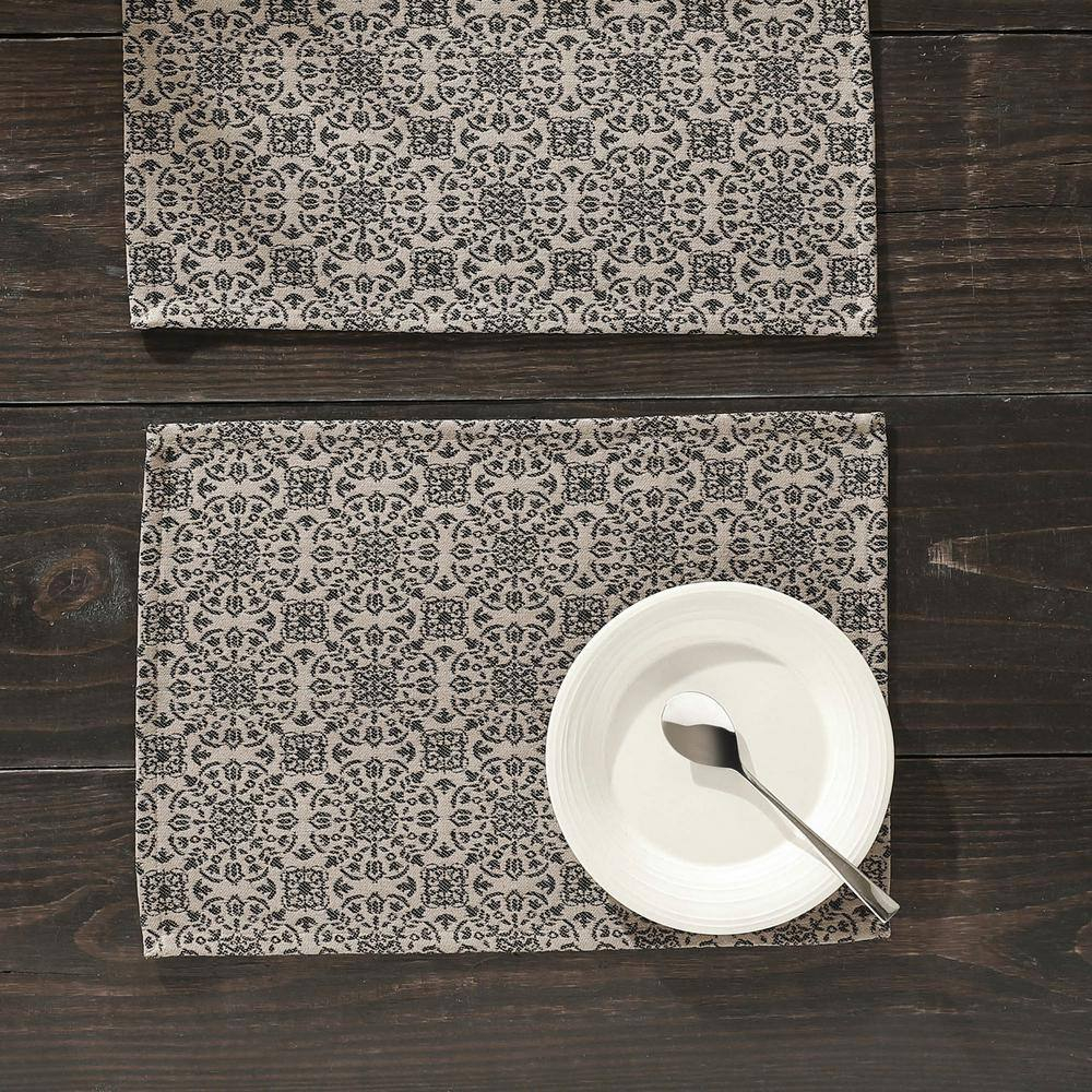 VHC Brands Placemat 13x19 Set of 2, Cotton Dining Room, Kitchen Placemat, Dining Table Placemats, Place Mat, Custom House Collection, Rectangle 13x19, Natural