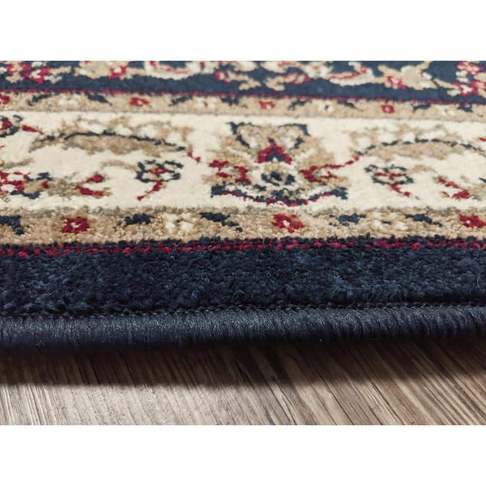 Radici Usa Como Area Rug 1596 Navy Blue Italian Bordered 7' 9" x 11' Rectangle
