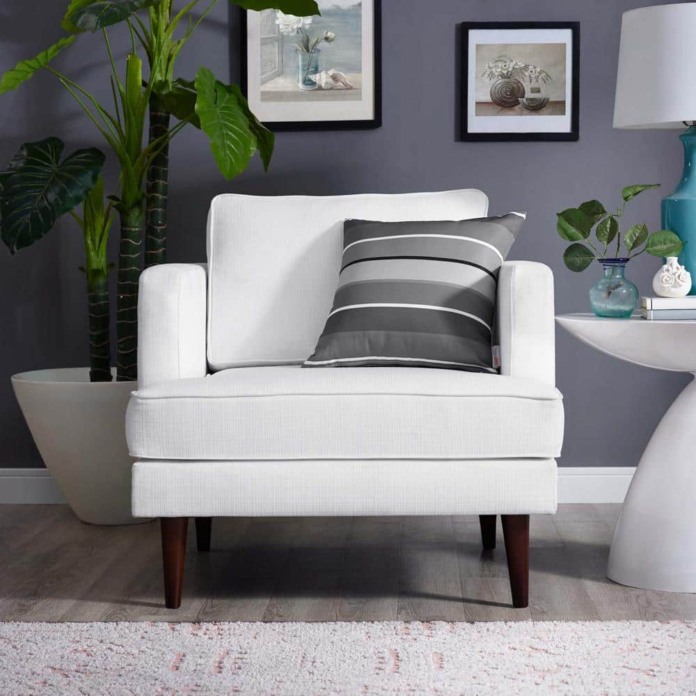 Modway Agile Upholstered Fabric Armchair - White