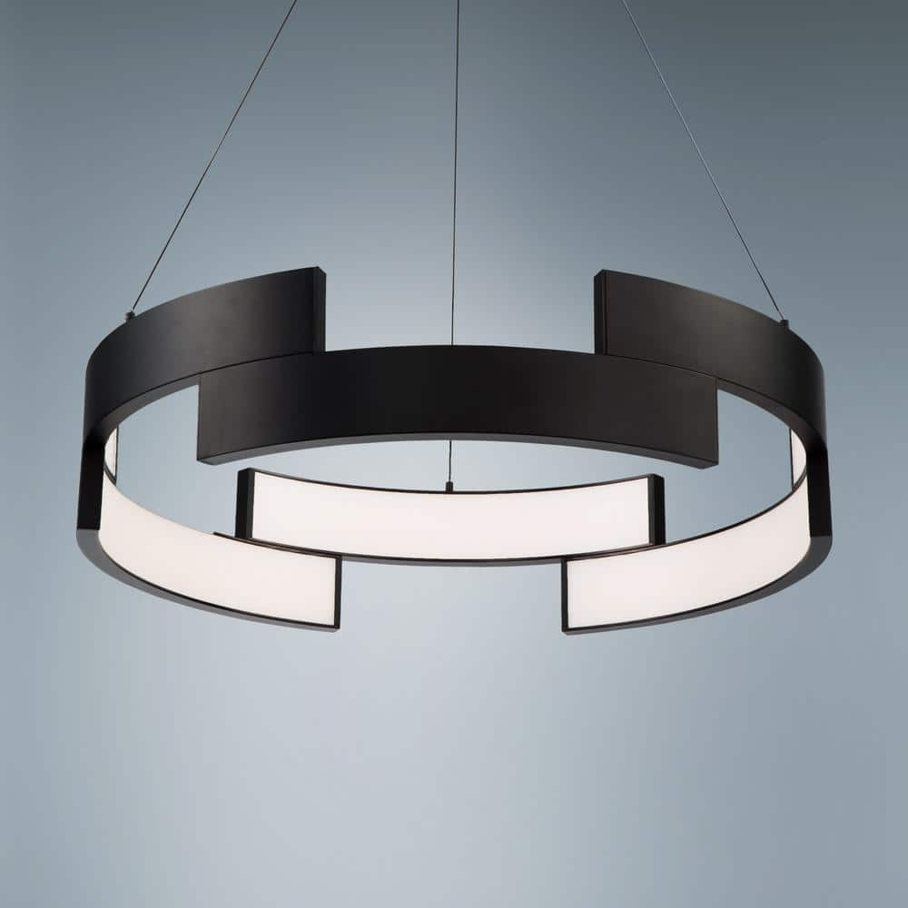 Black Glass LED Indoor/Outdoor Pendant Light