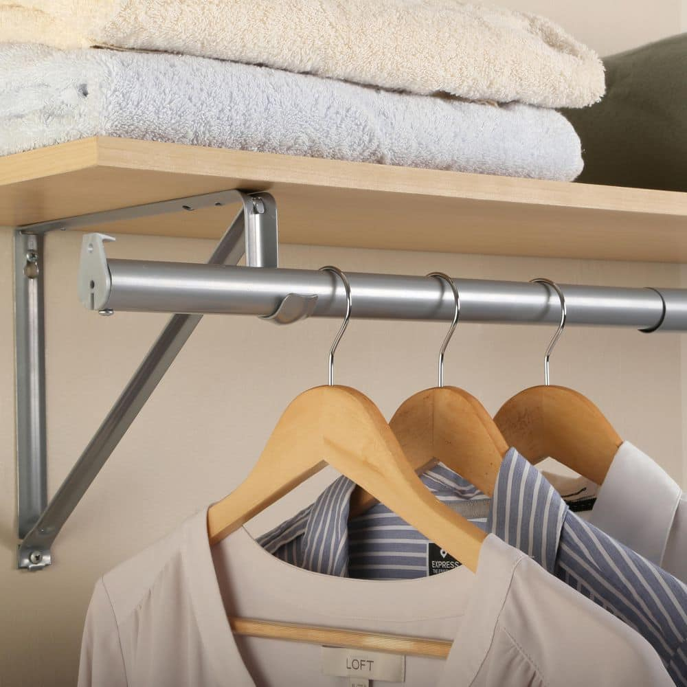 John Sterling Closet Pole,Platinum,48 in L PB0022-30/48
